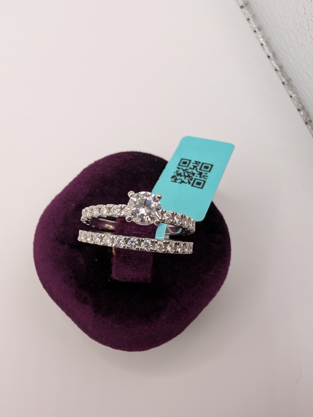 4.14 CTW D Color Moissanite Bridal Set 925 Sterling Silver Ring Set Size 9